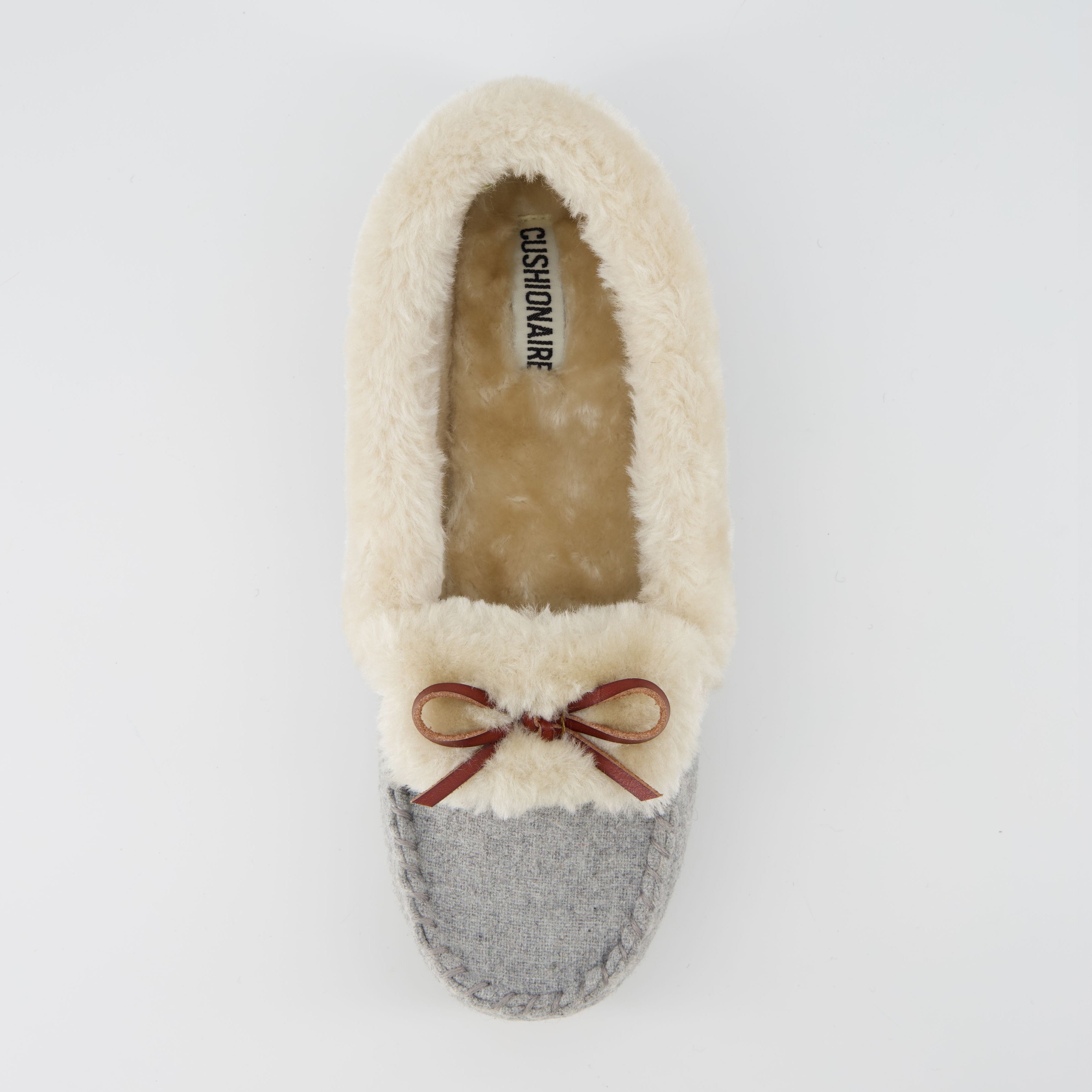 Stella Cozy Moccasin Slippers Grey