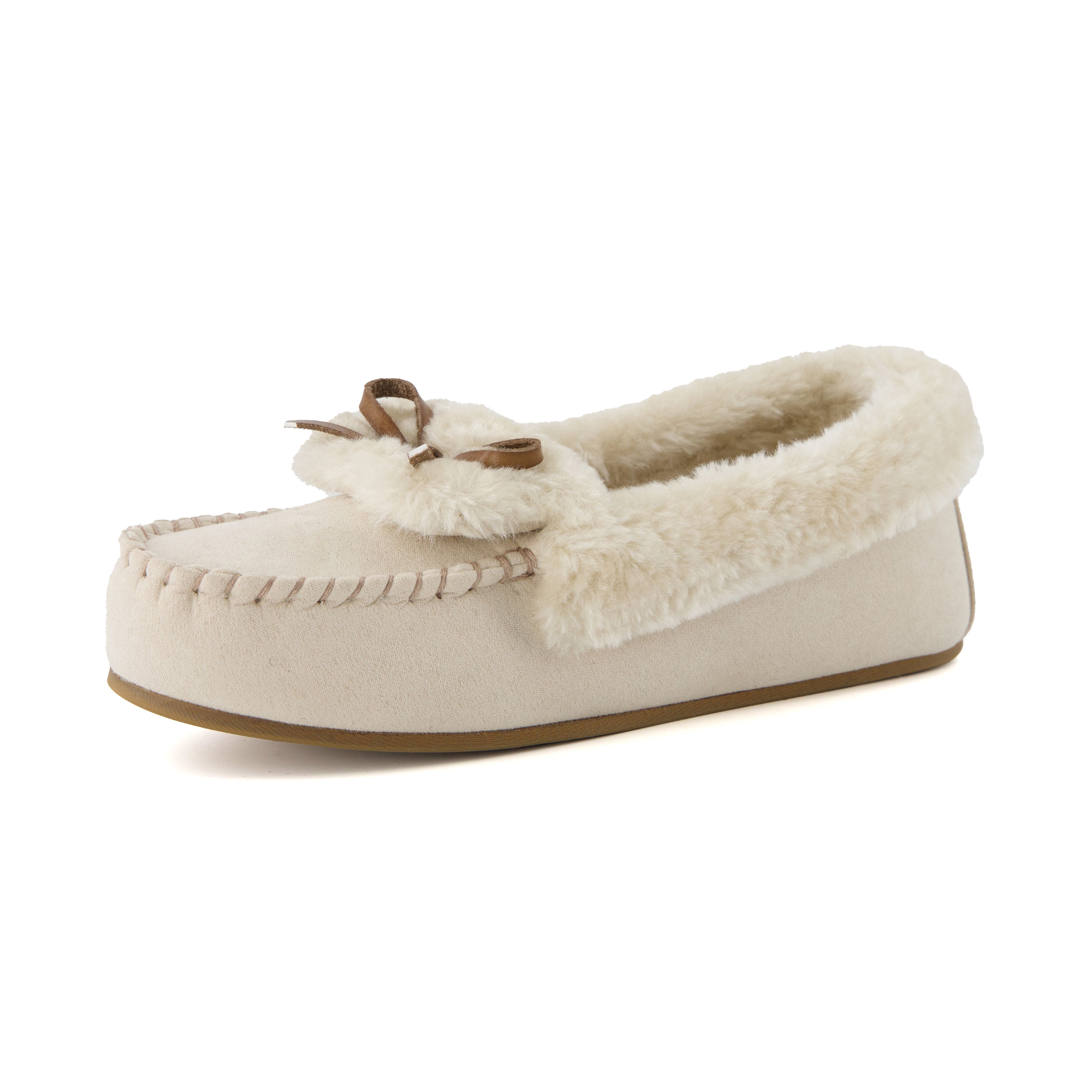 Stella Cozy Moccasin Slippers Khaki