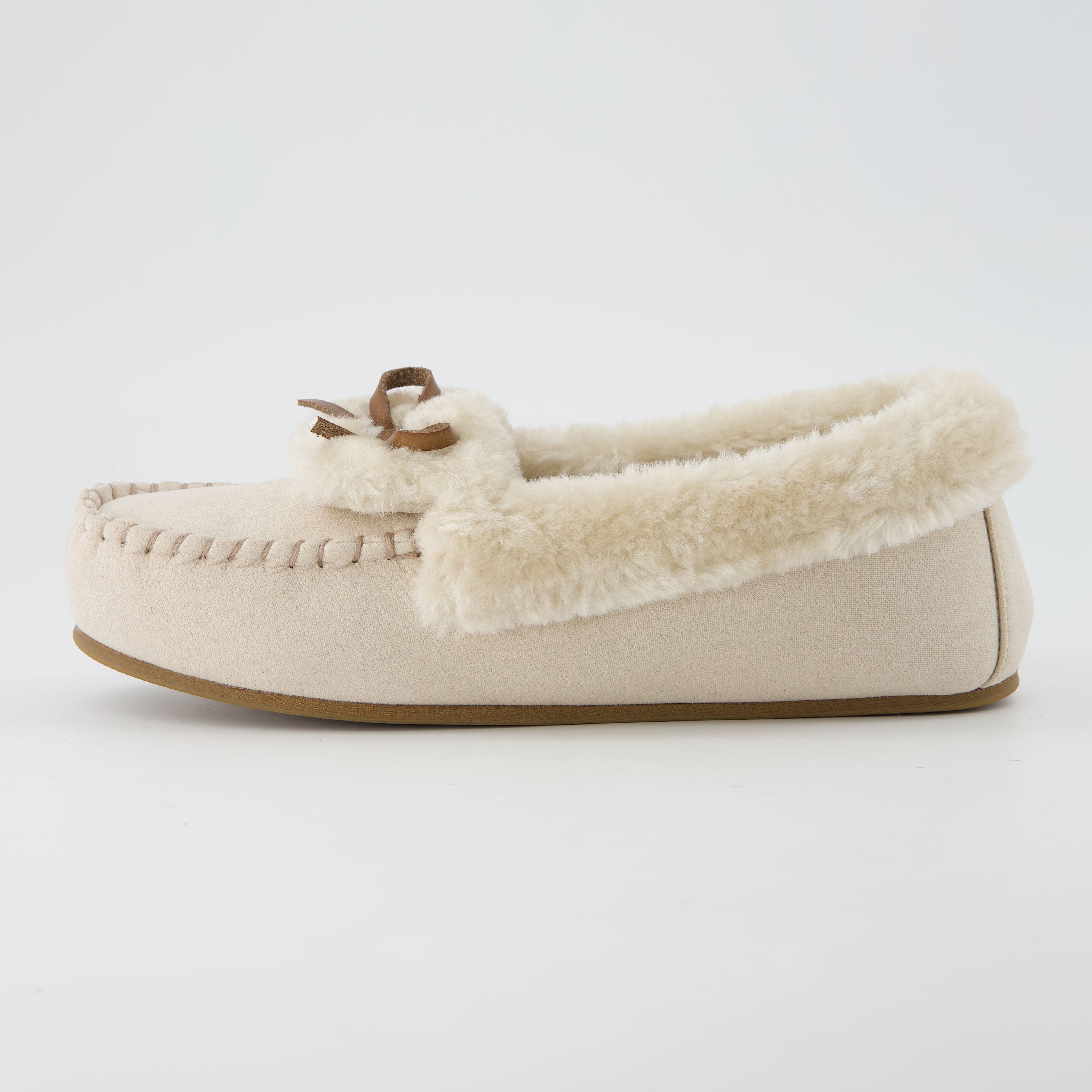 Stella Cozy Moccasin Slippers Khaki