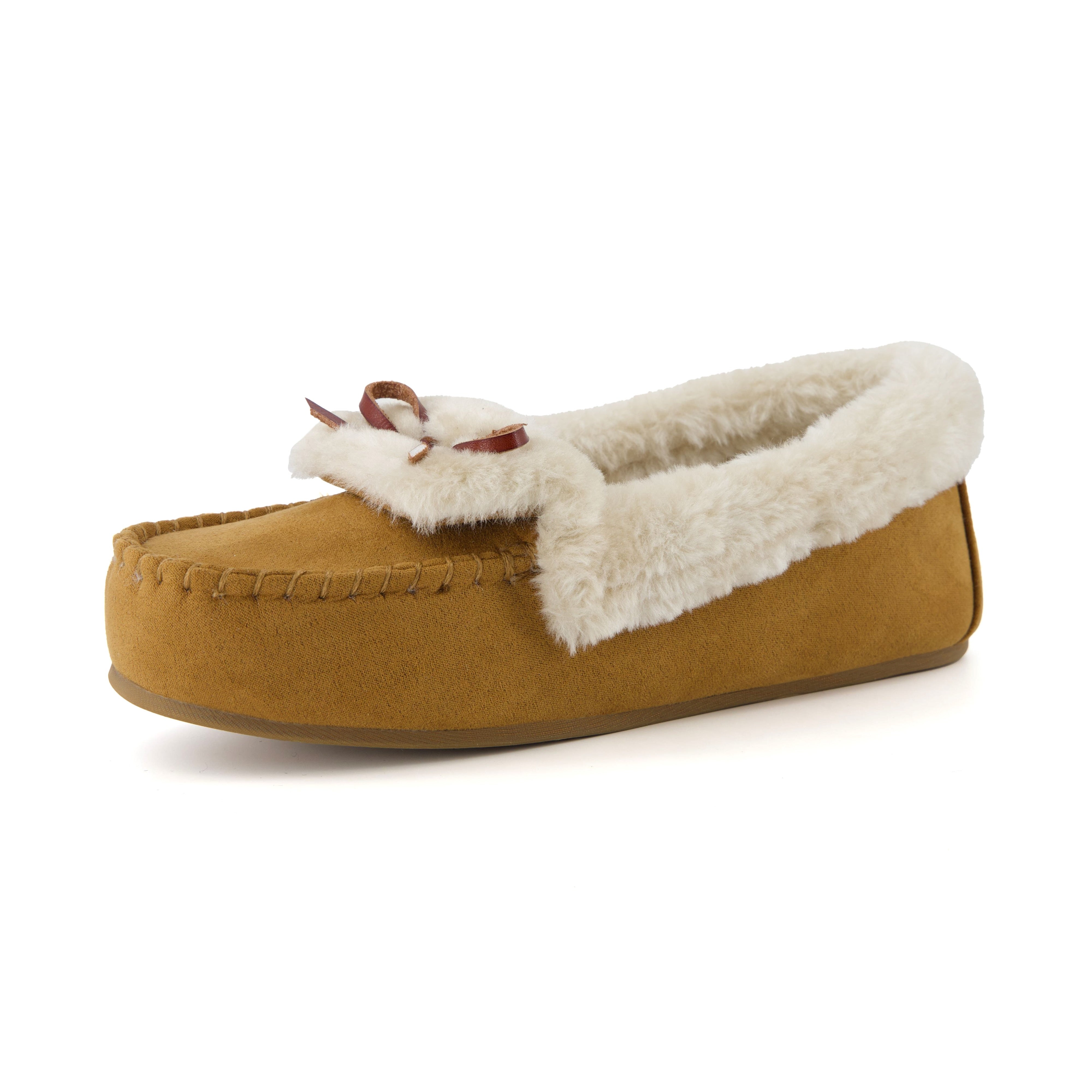 Stella Cozy Moccasin Slippers Chestnut