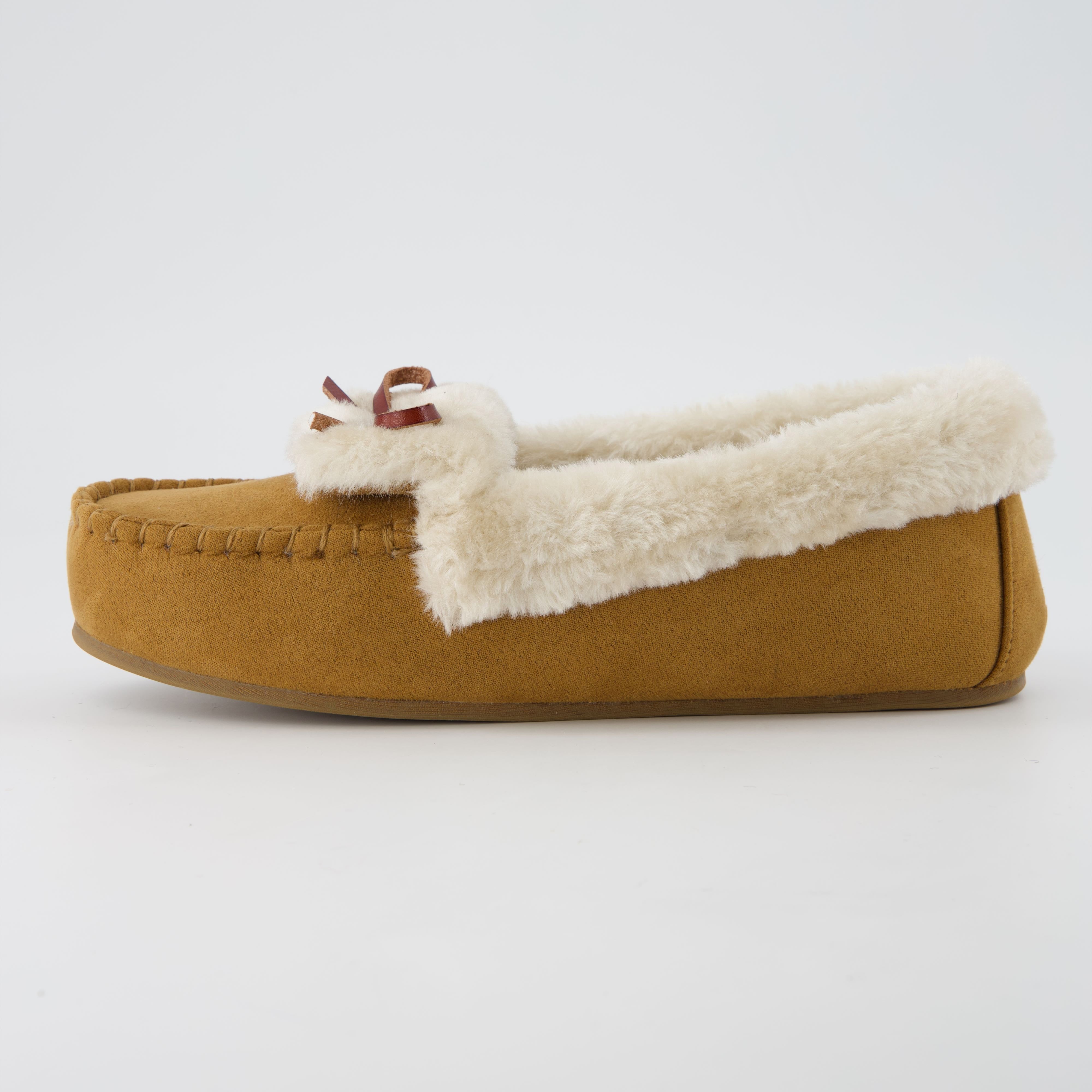 Stella Cozy Moccasin Slippers Chestnut