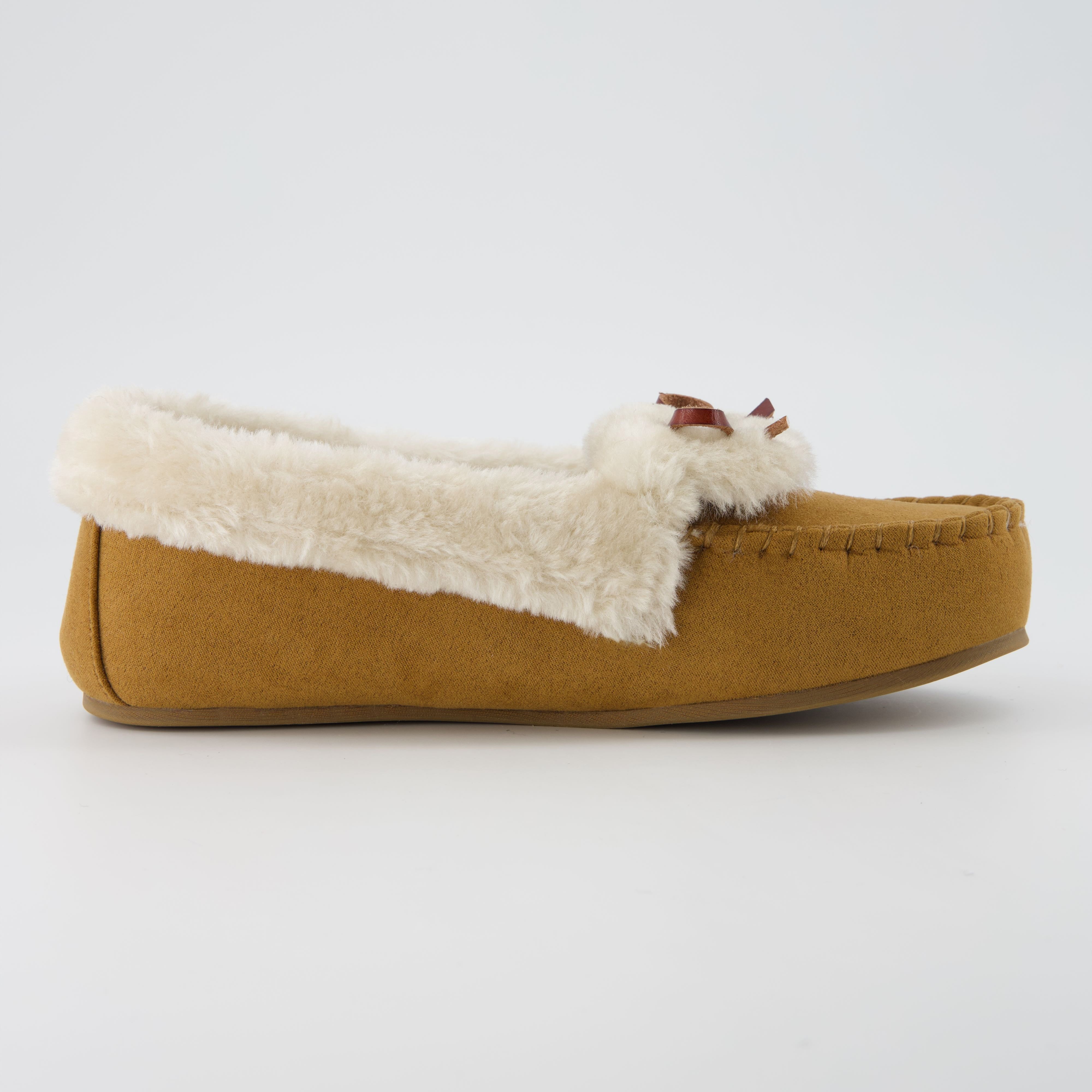 Stella Cozy Moccasin Slippers Chestnut