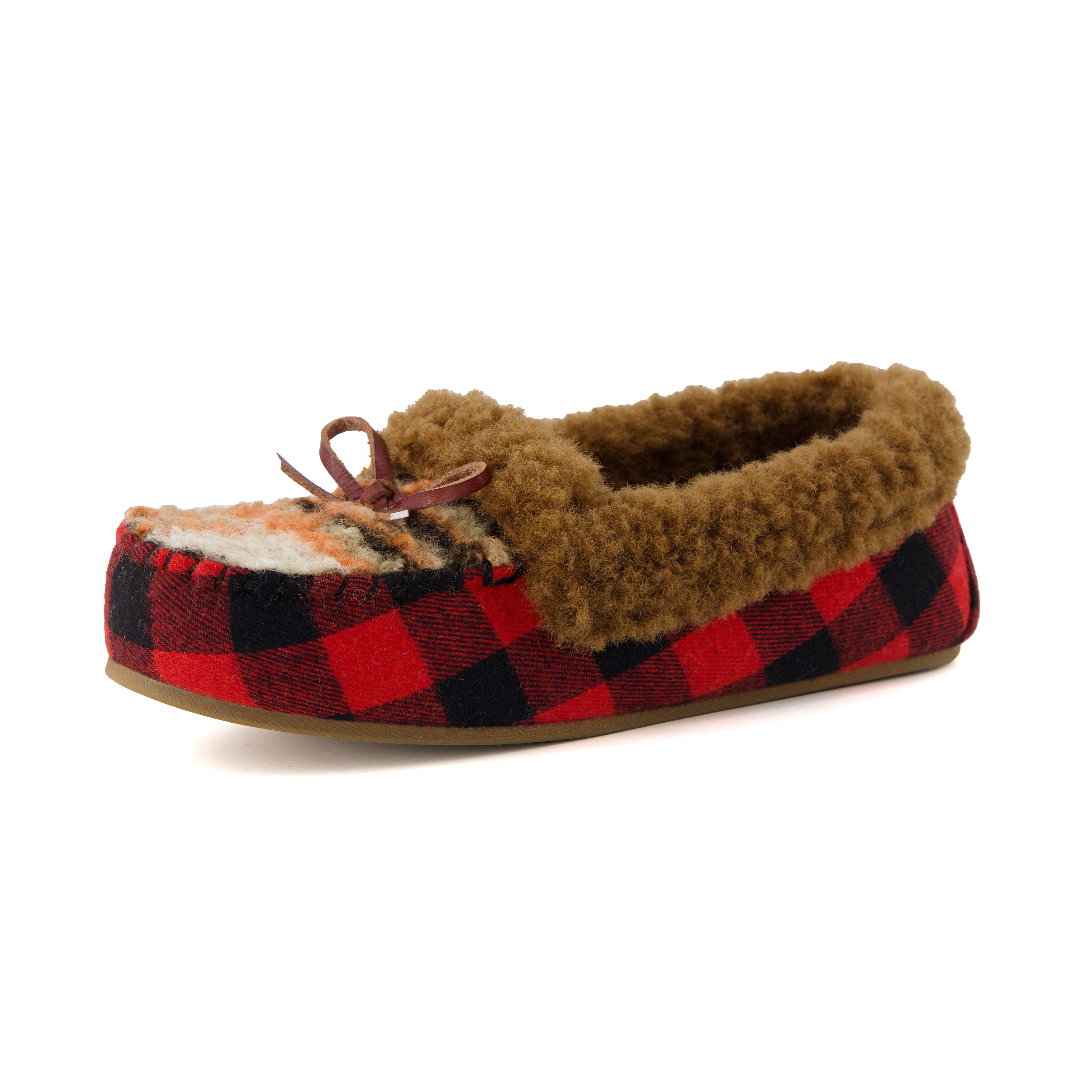 Stella Cozy Moccasin Slippers Brown Combo