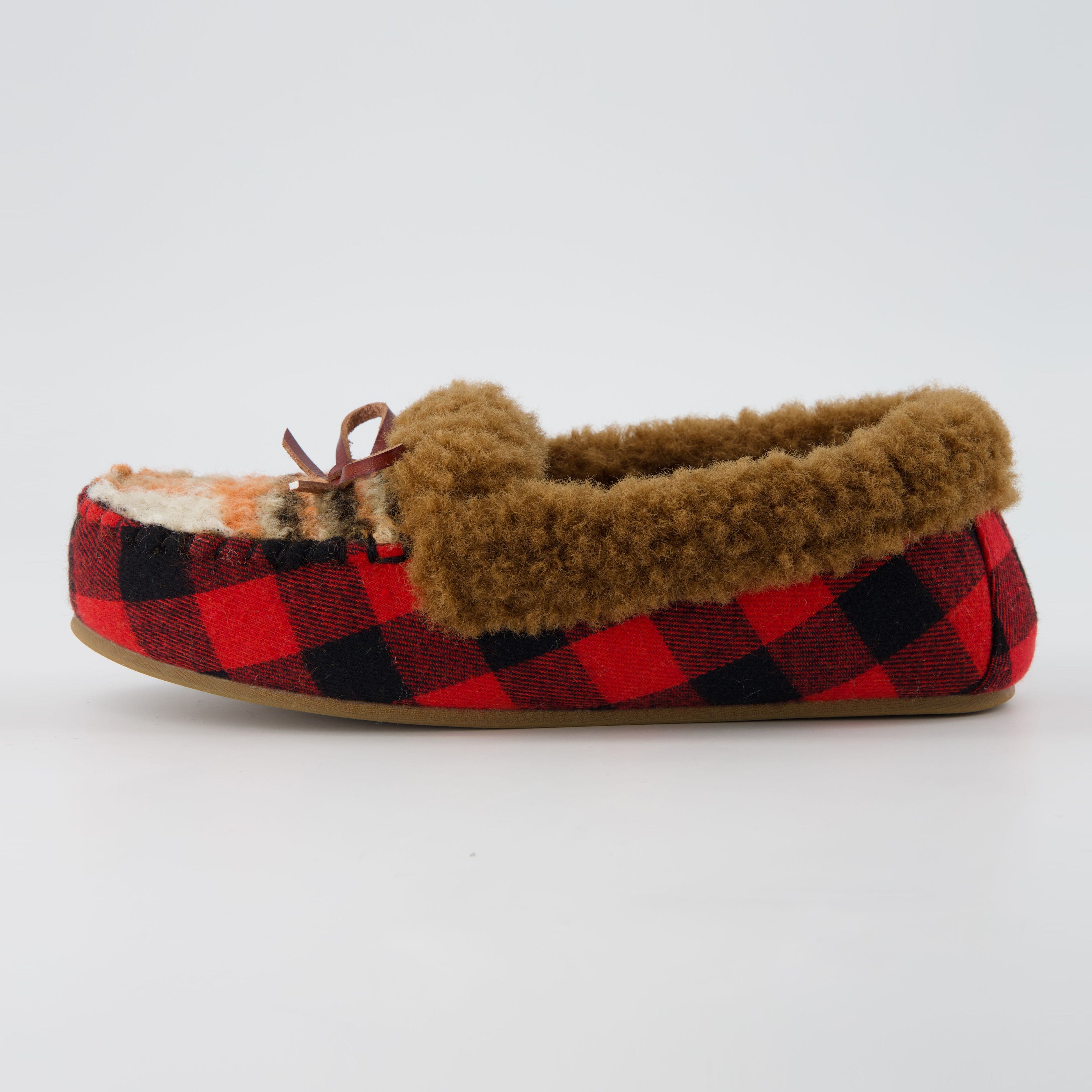 Stella Cozy Moccasin Slippers Brown Combo