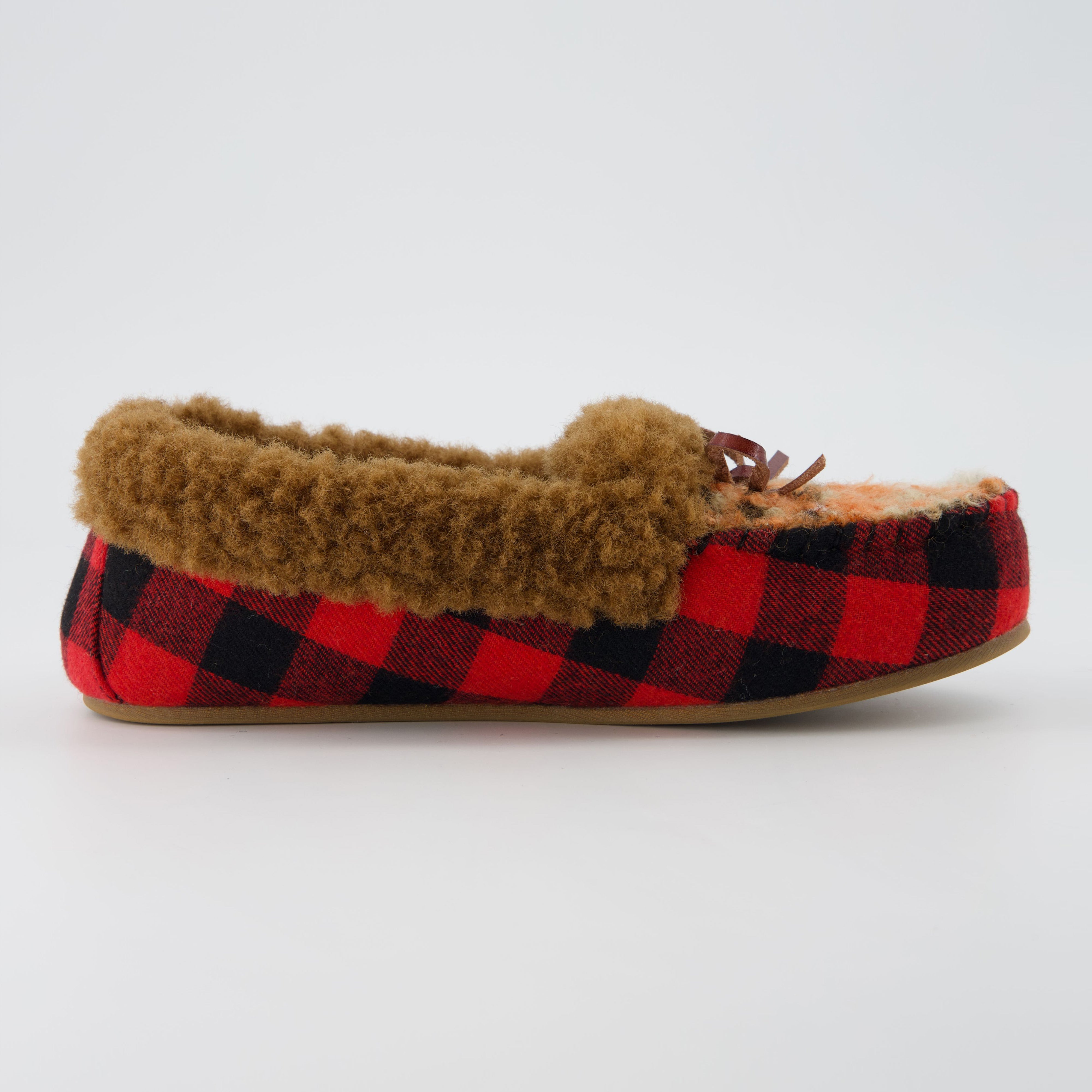 Stella Cozy Moccasin Slippers Brown Combo