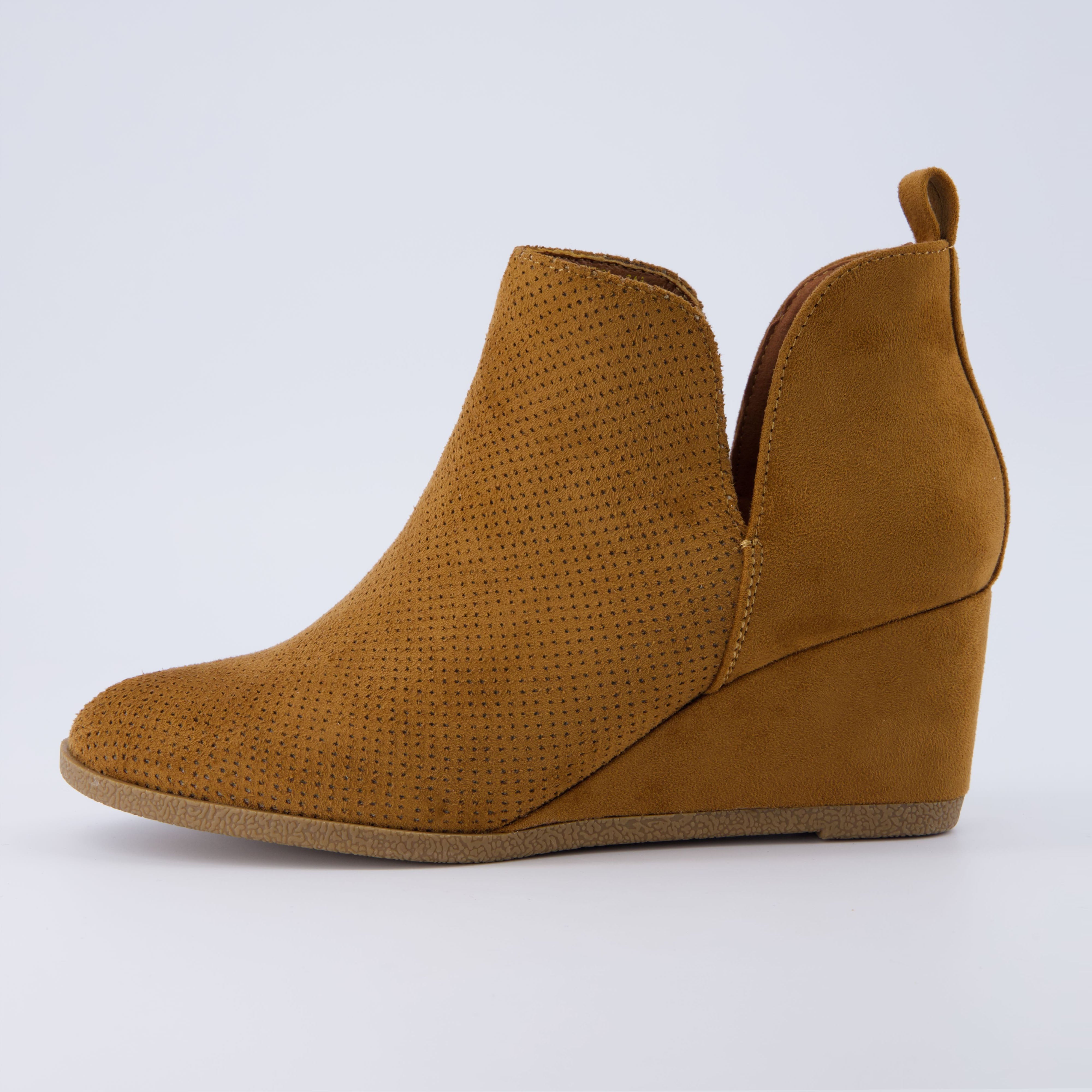 Tan suede wedge on sale booties