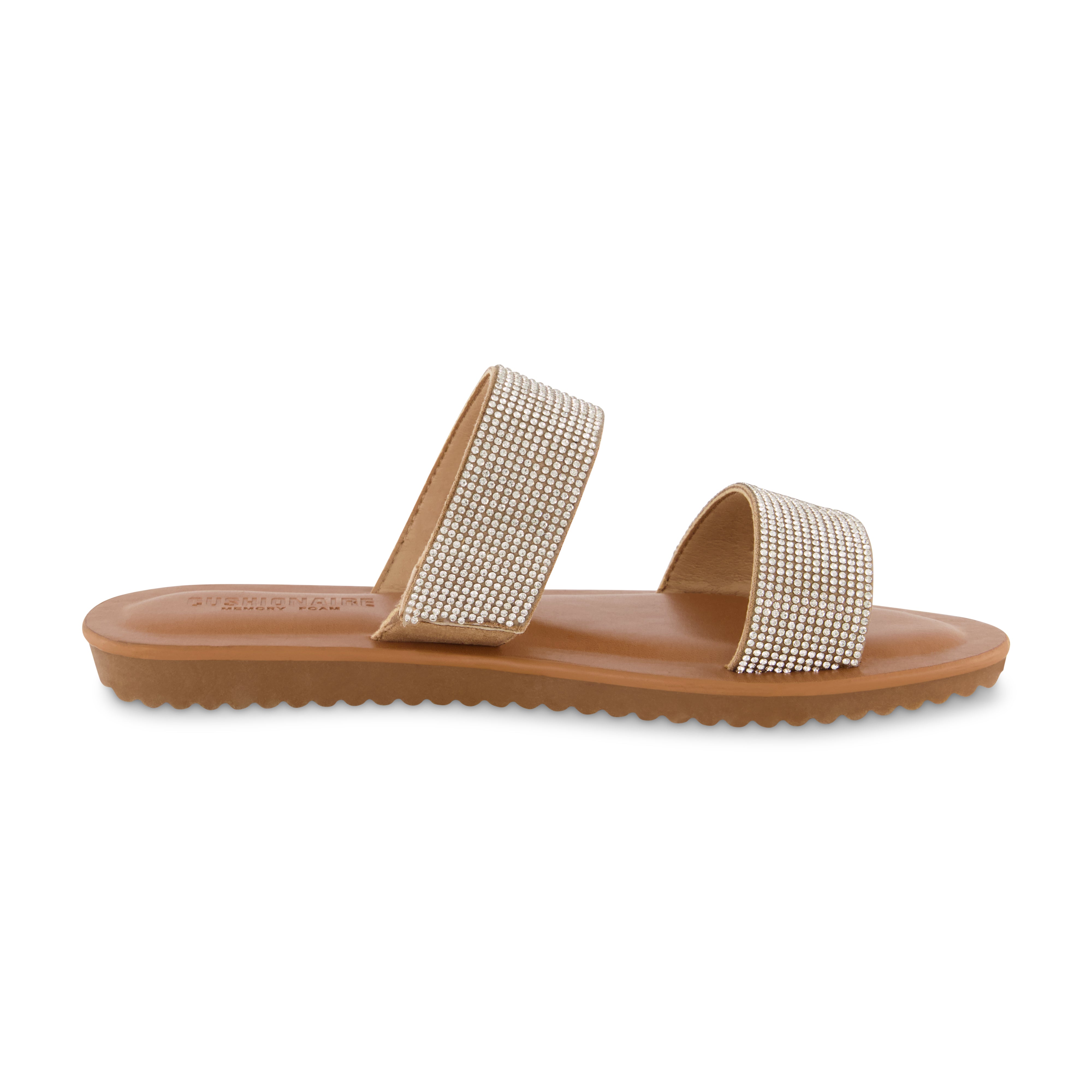 Vera Two Band Slide Sandal Silver Sparkle