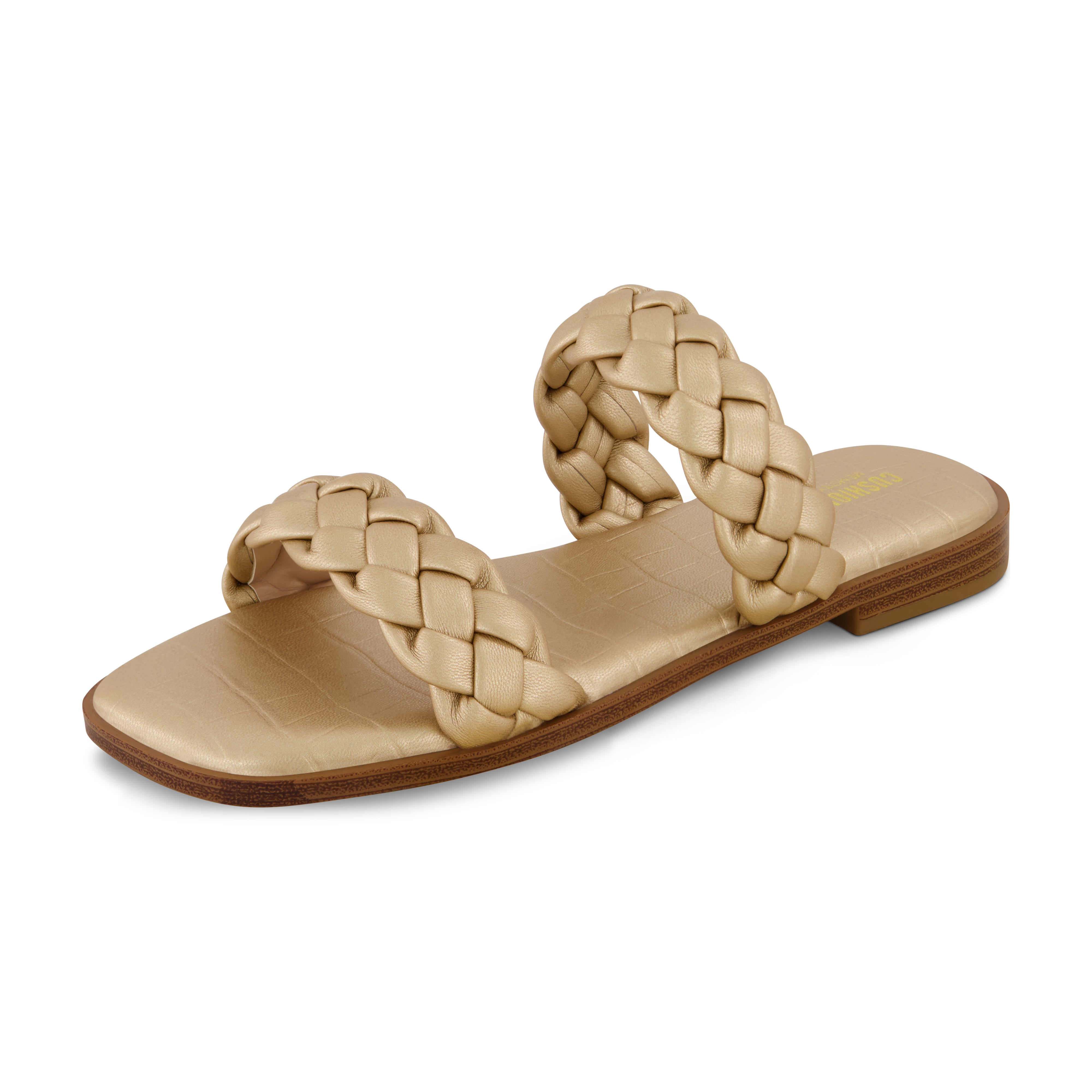 Vicki Braided Two Band Sandal Champagne