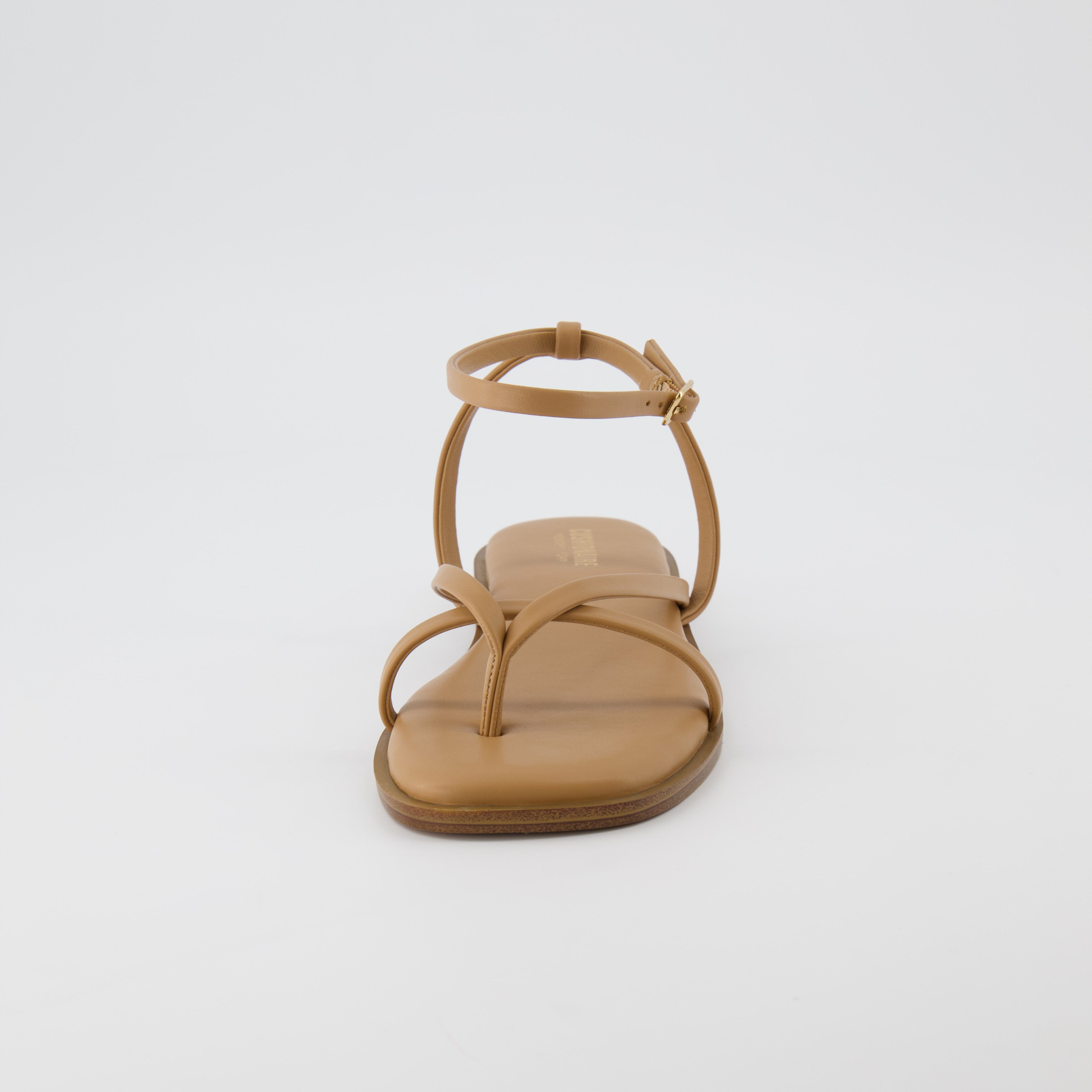 Tan flat strappy sandals hot sale