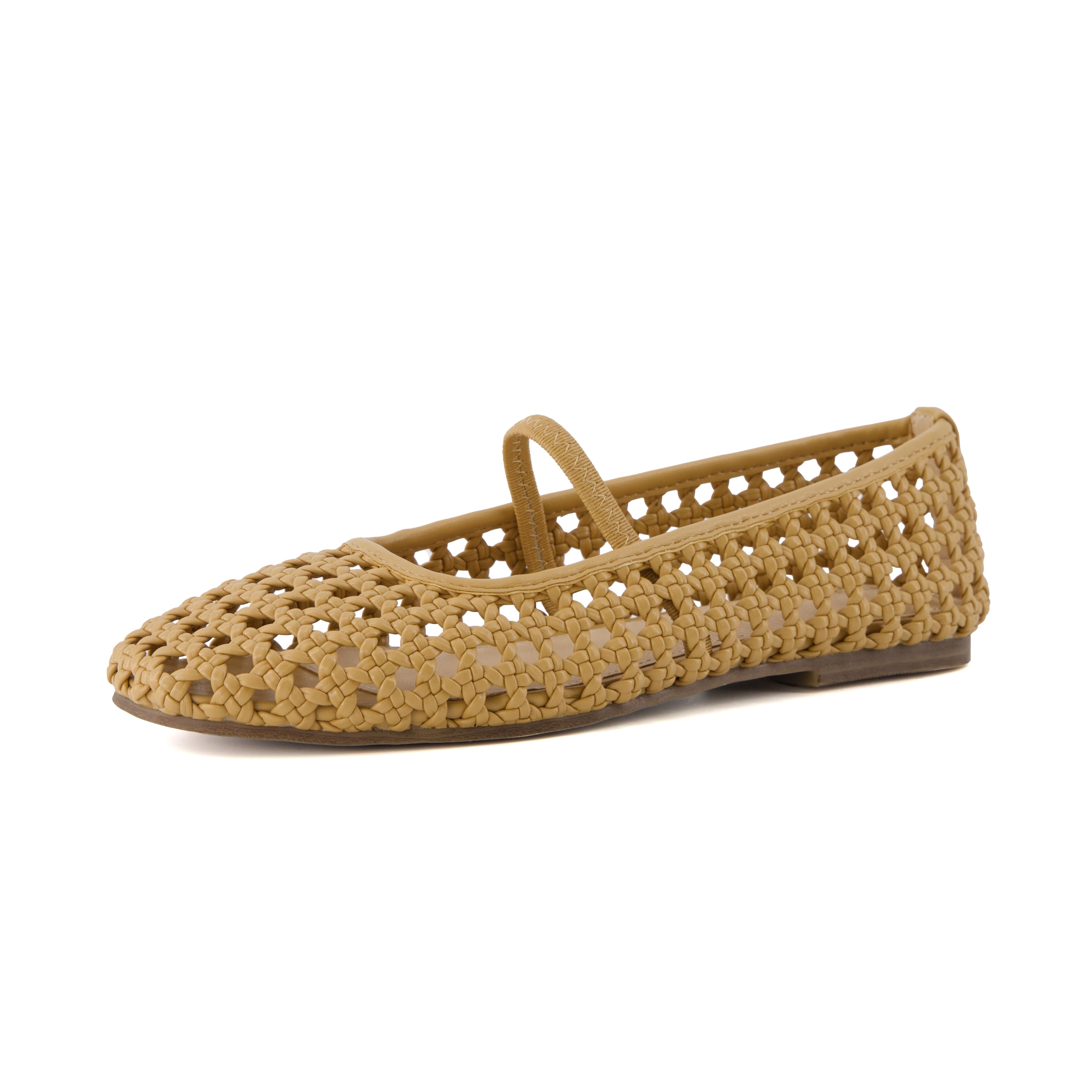 Weavy Woven Mary Jane Beige