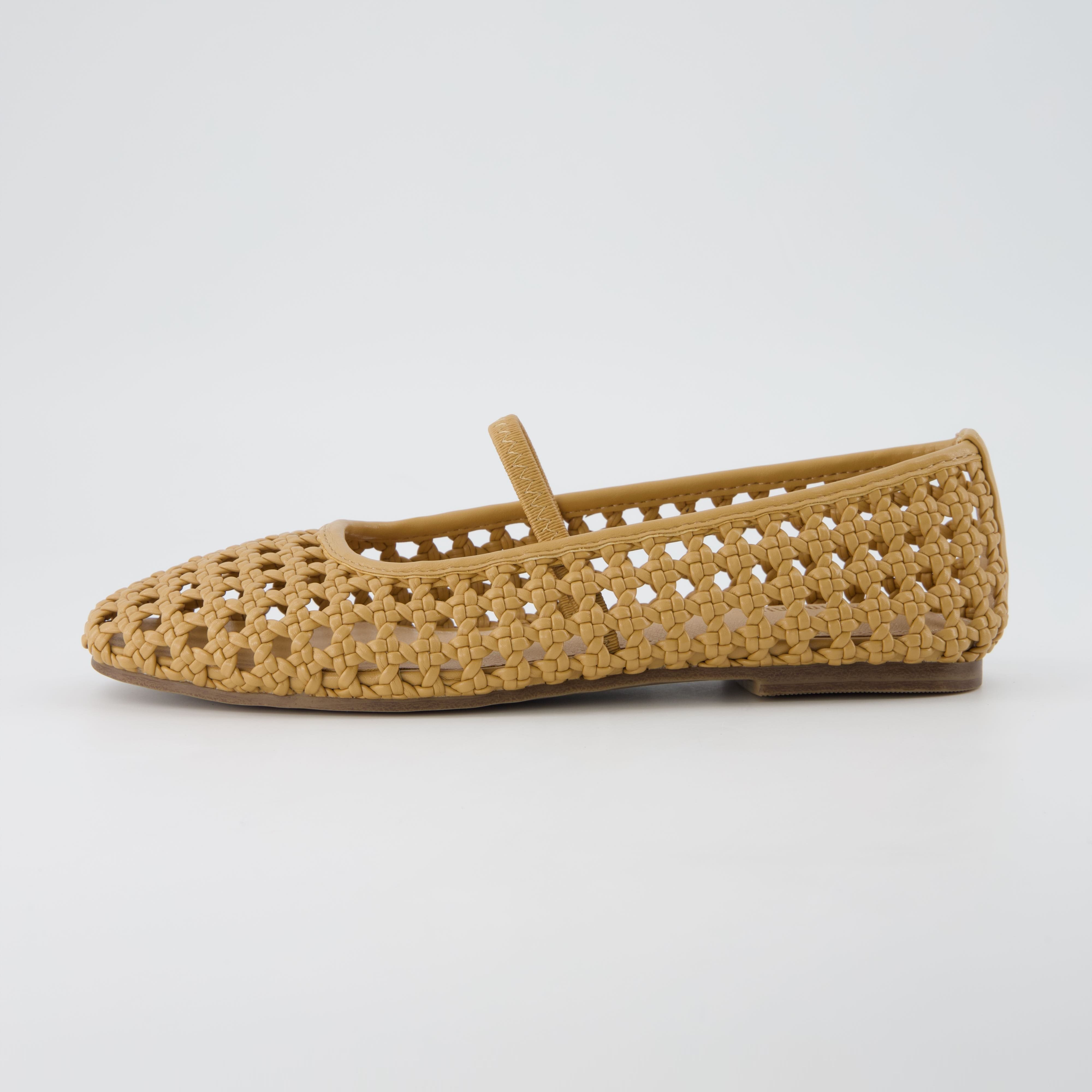 Weavy Woven Mary Jane Beige