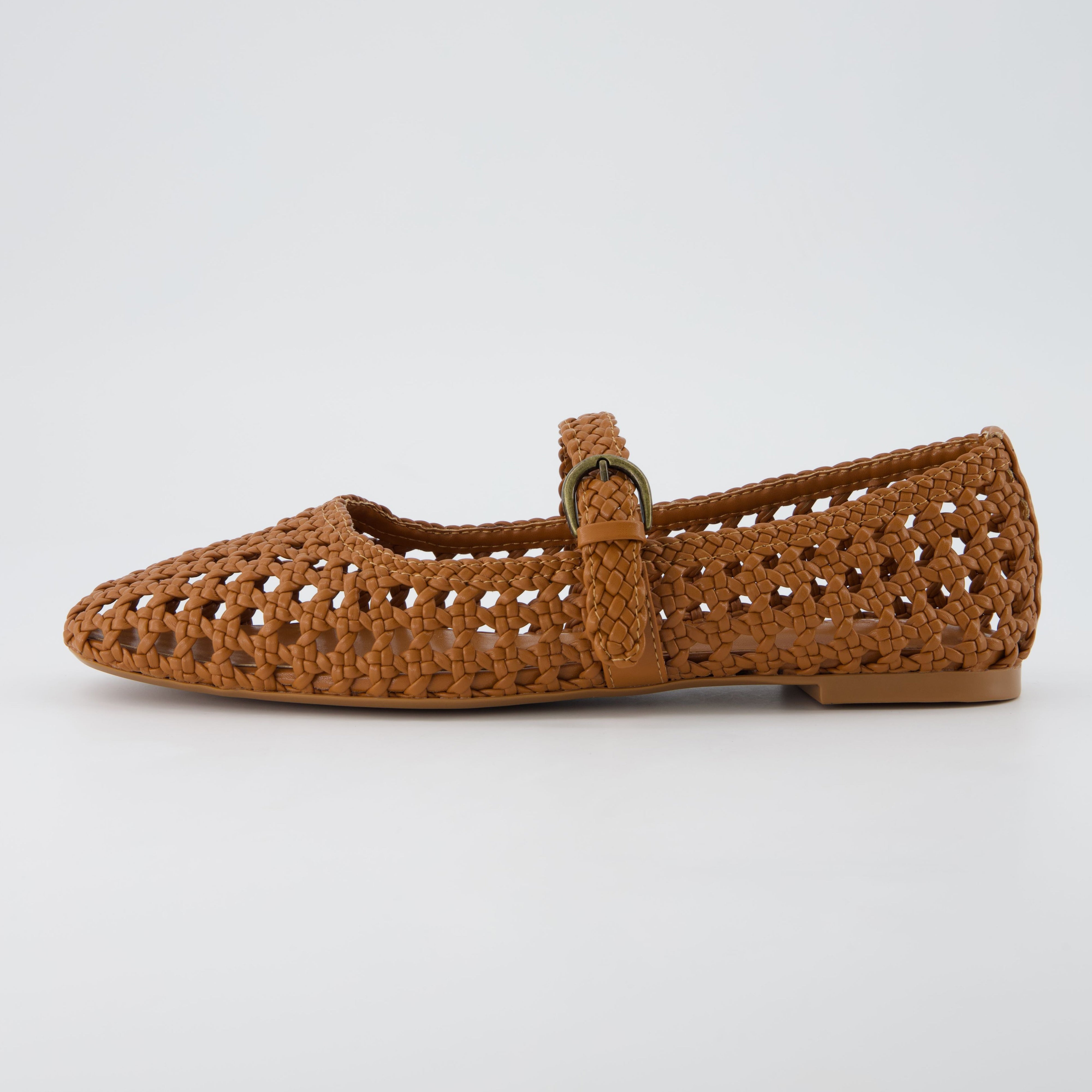 Weston Woven Mary Jane Cognac