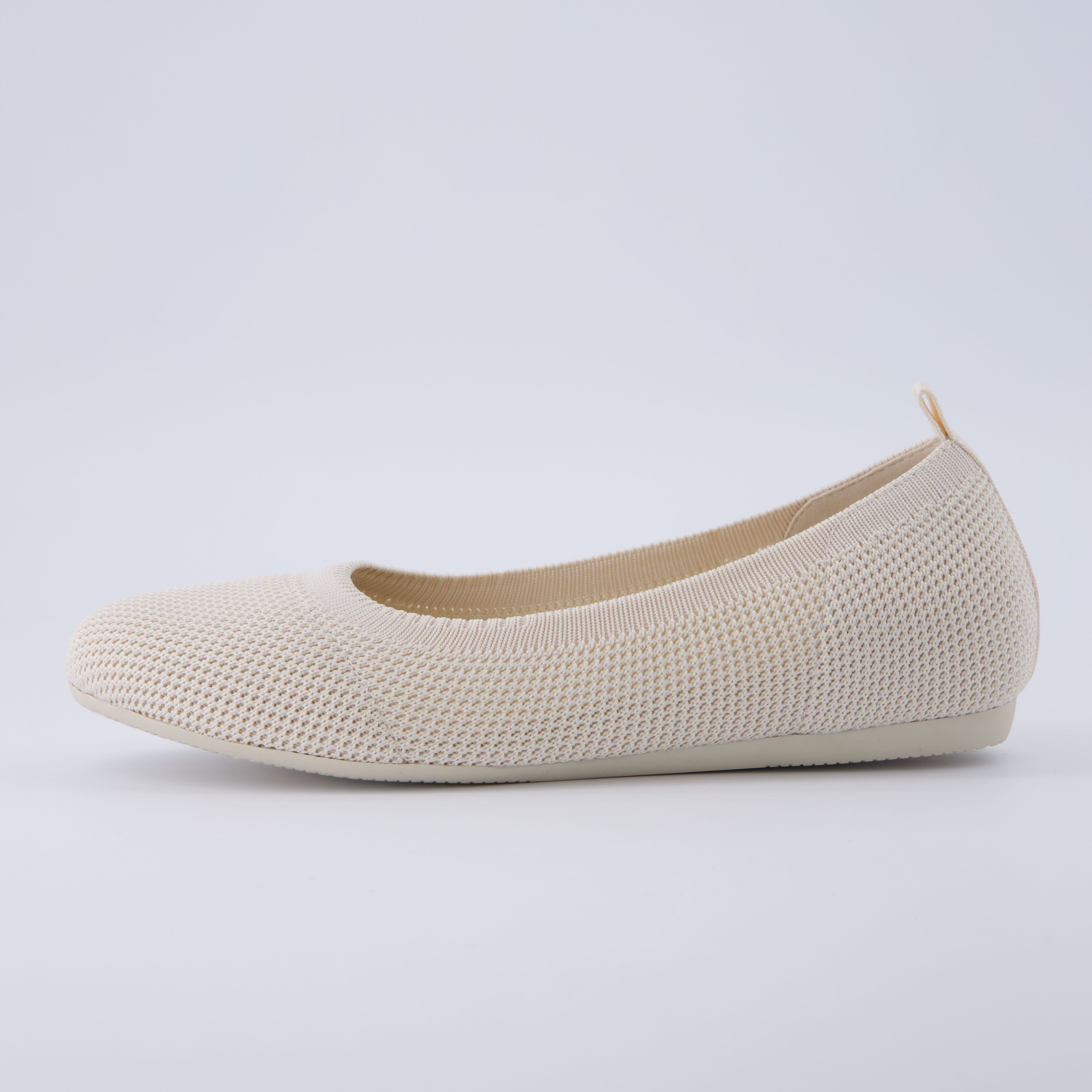 Whiz Hidden Wedge Knit Flat Cream