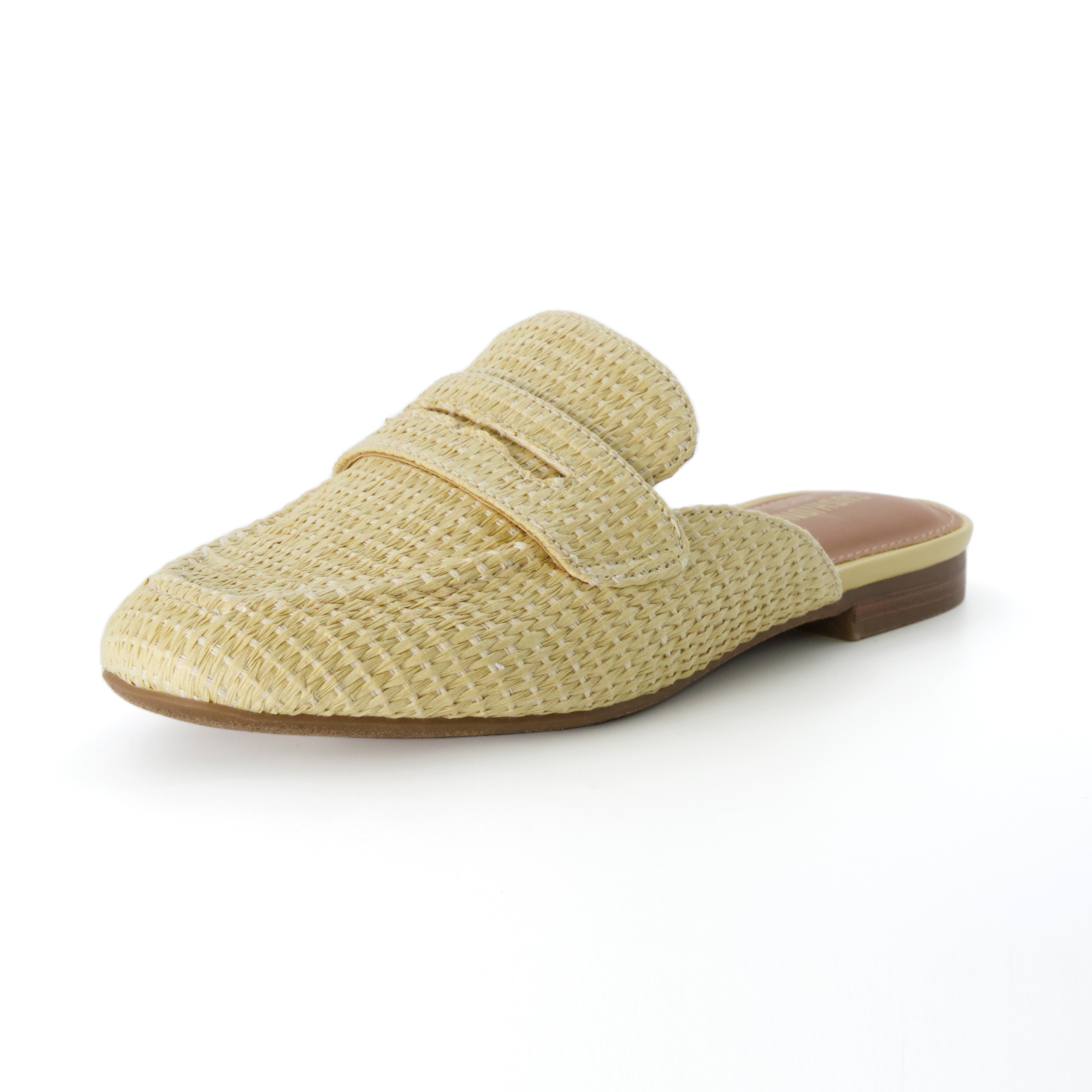 Yale Slip On Mule Wheat Raffia