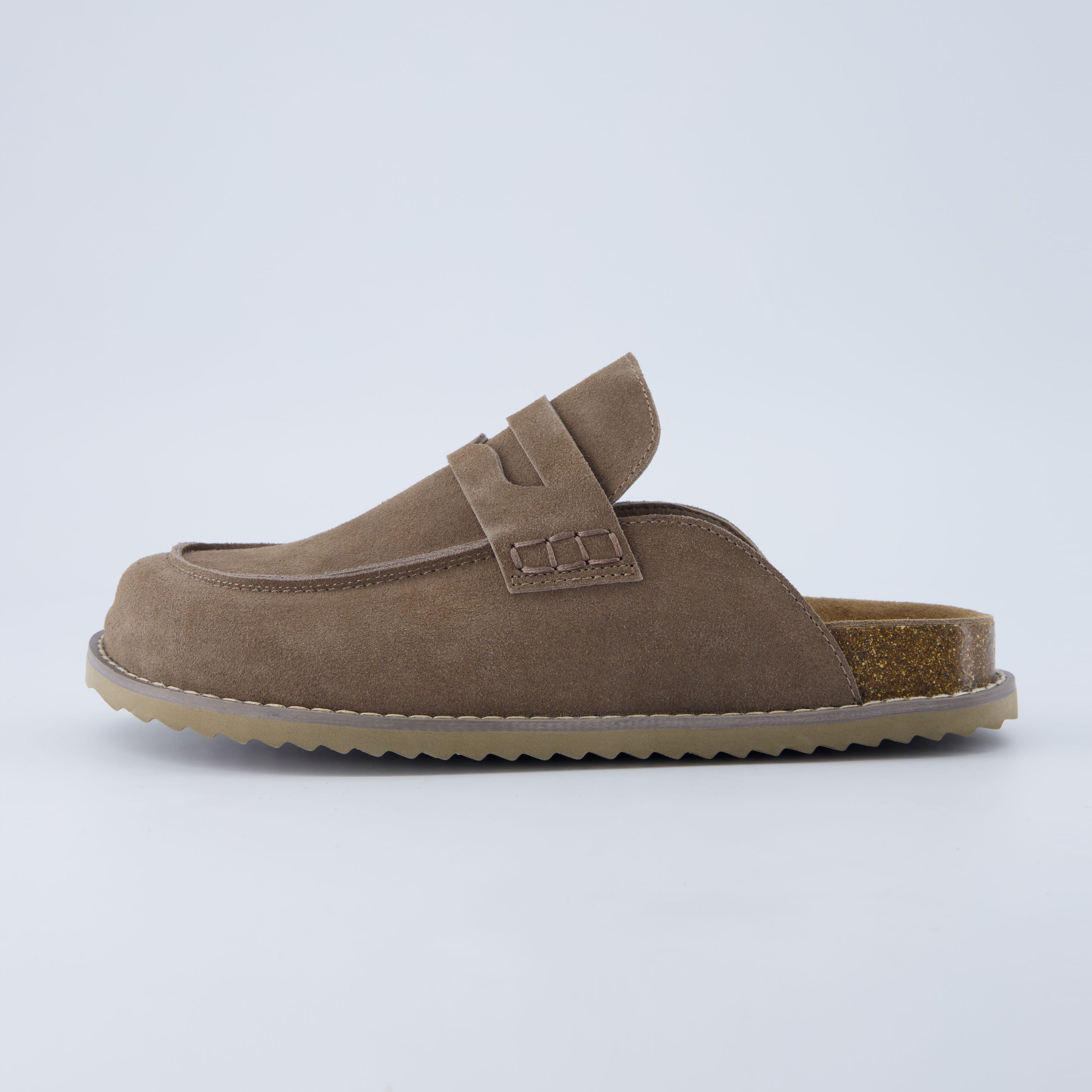 Zola Suede Clog Taupe