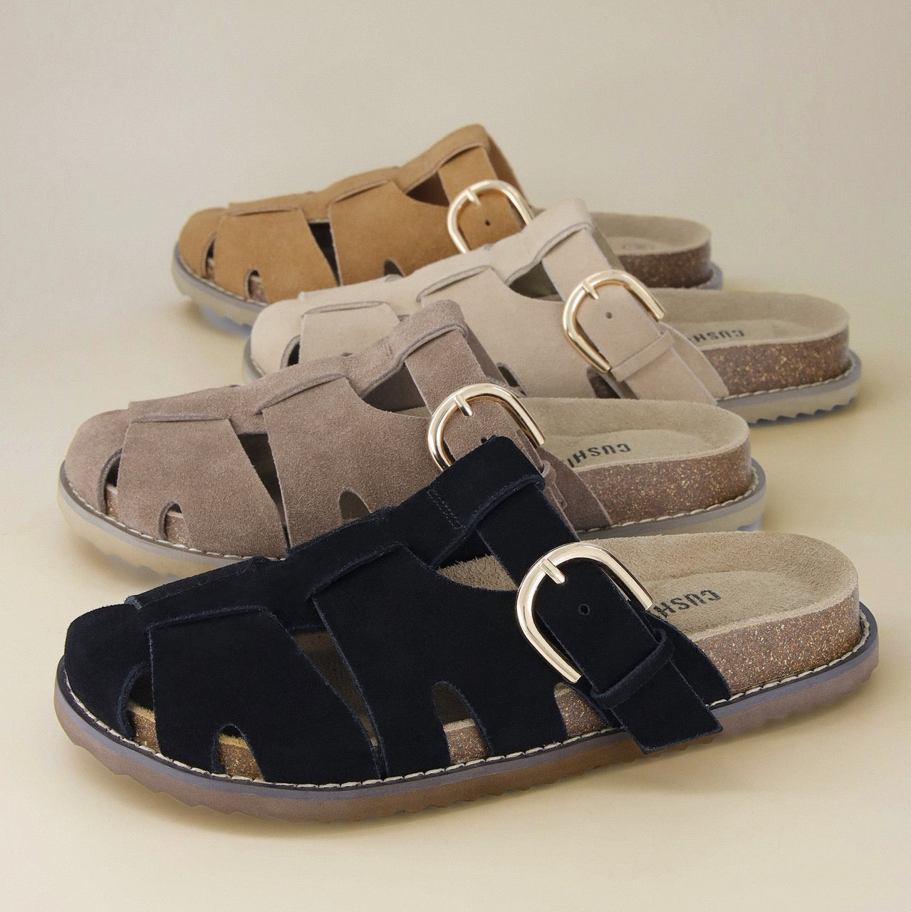 Benson Suede Clogs Taupe