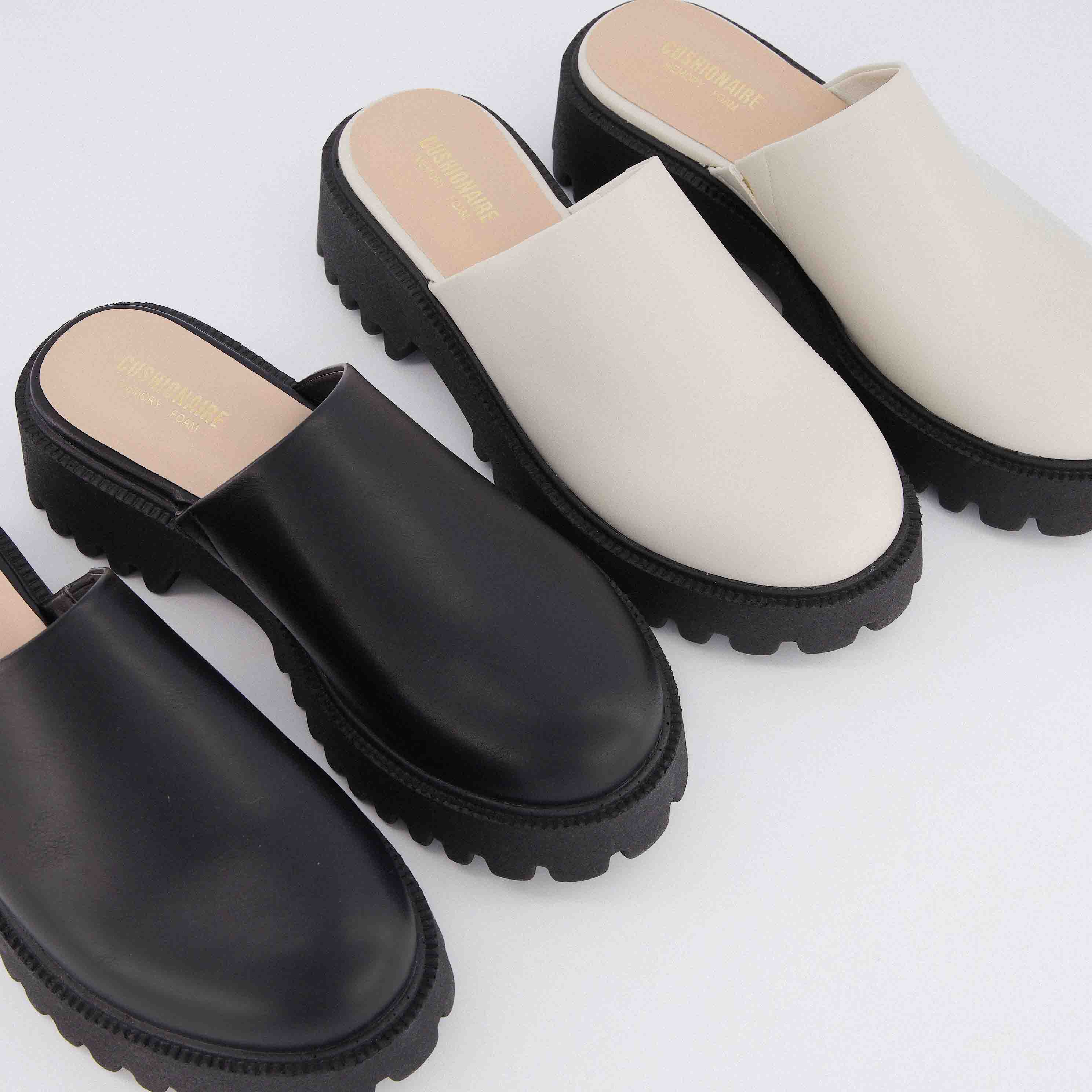 Bolt Slip On Lug Mule Cream