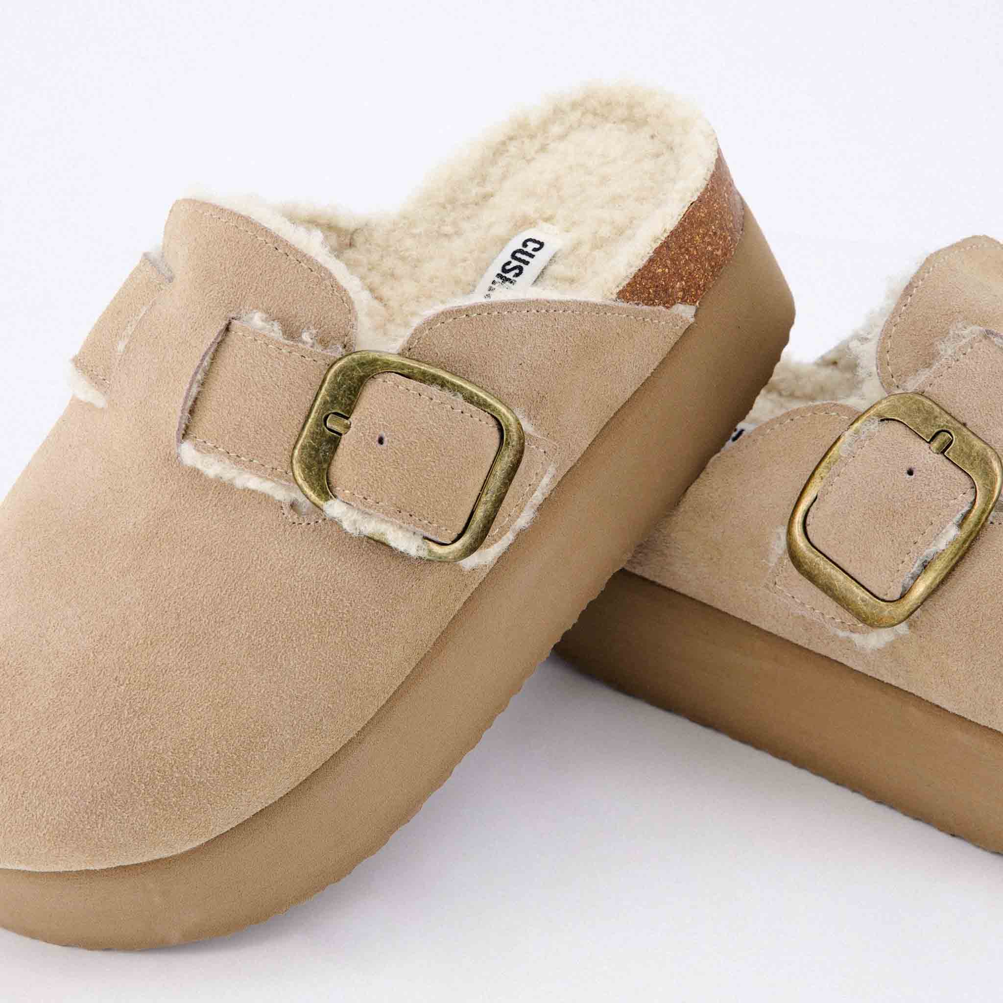 Granola Fur Platform Clog