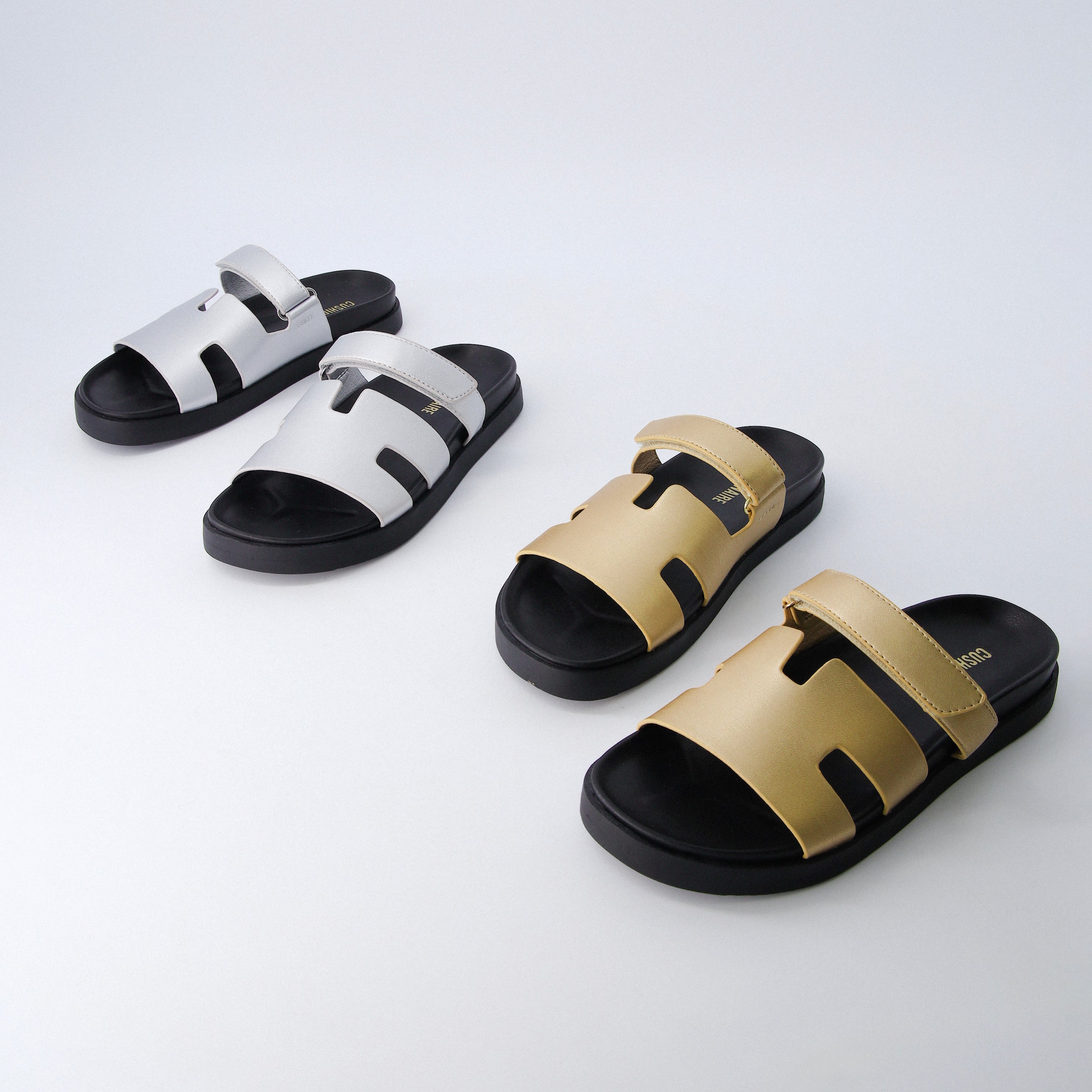 Amazon.com | CUSHIONAIRE Women's Belaire dress sandals +Memory Foam, Wide  Widths Available, Champagne 6 | Slides