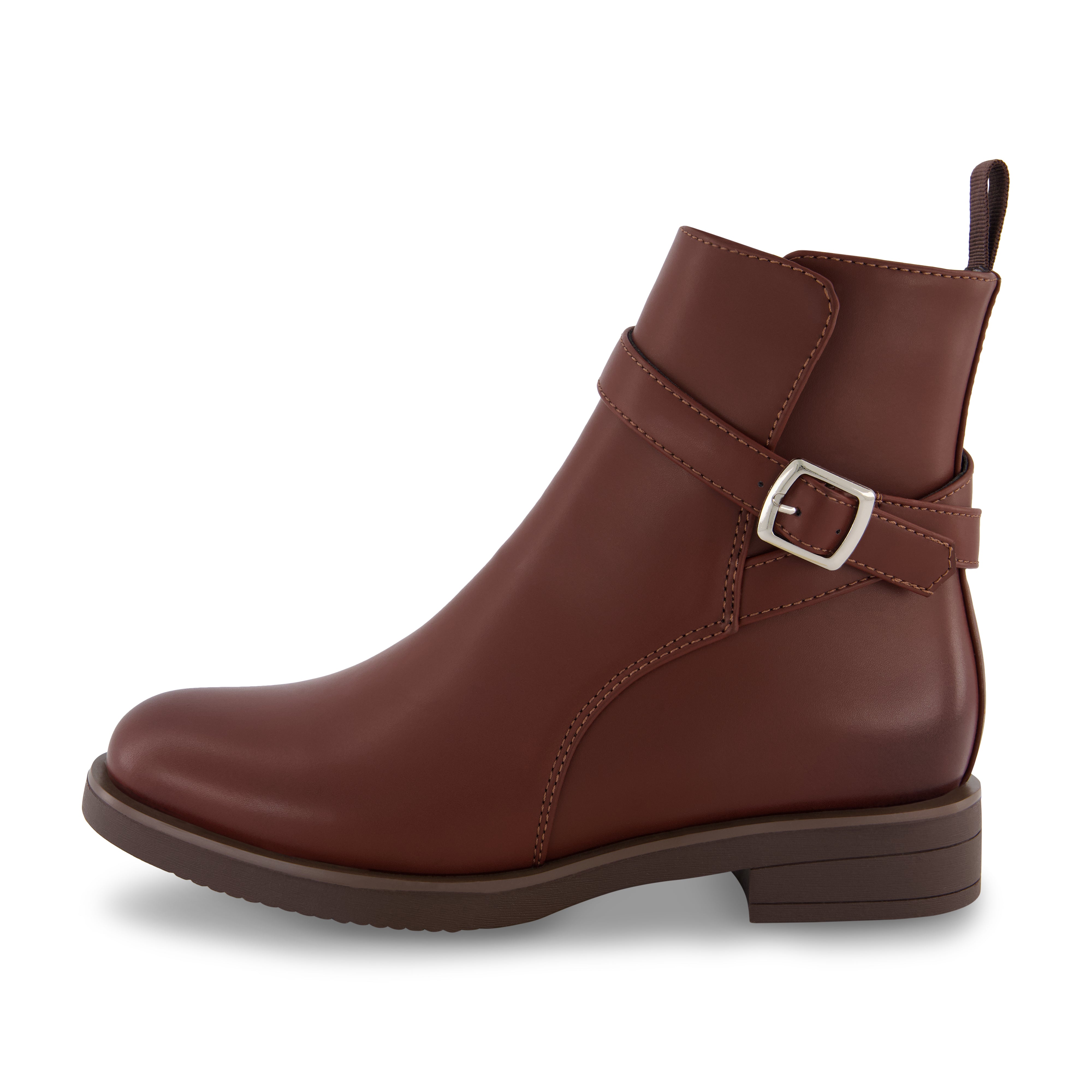 Brown buckle hotsell ankle boots