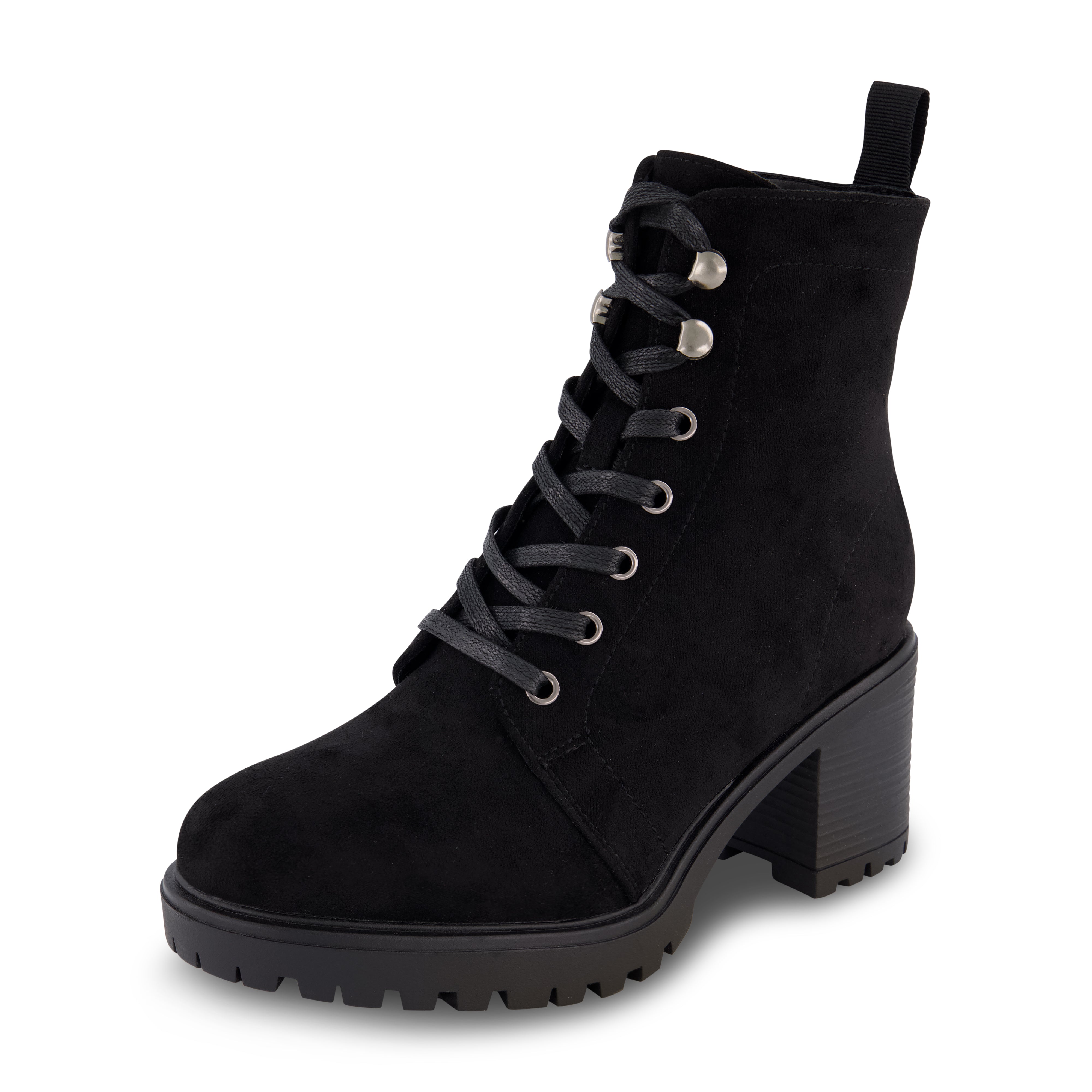 Black suede lace up boots womens online