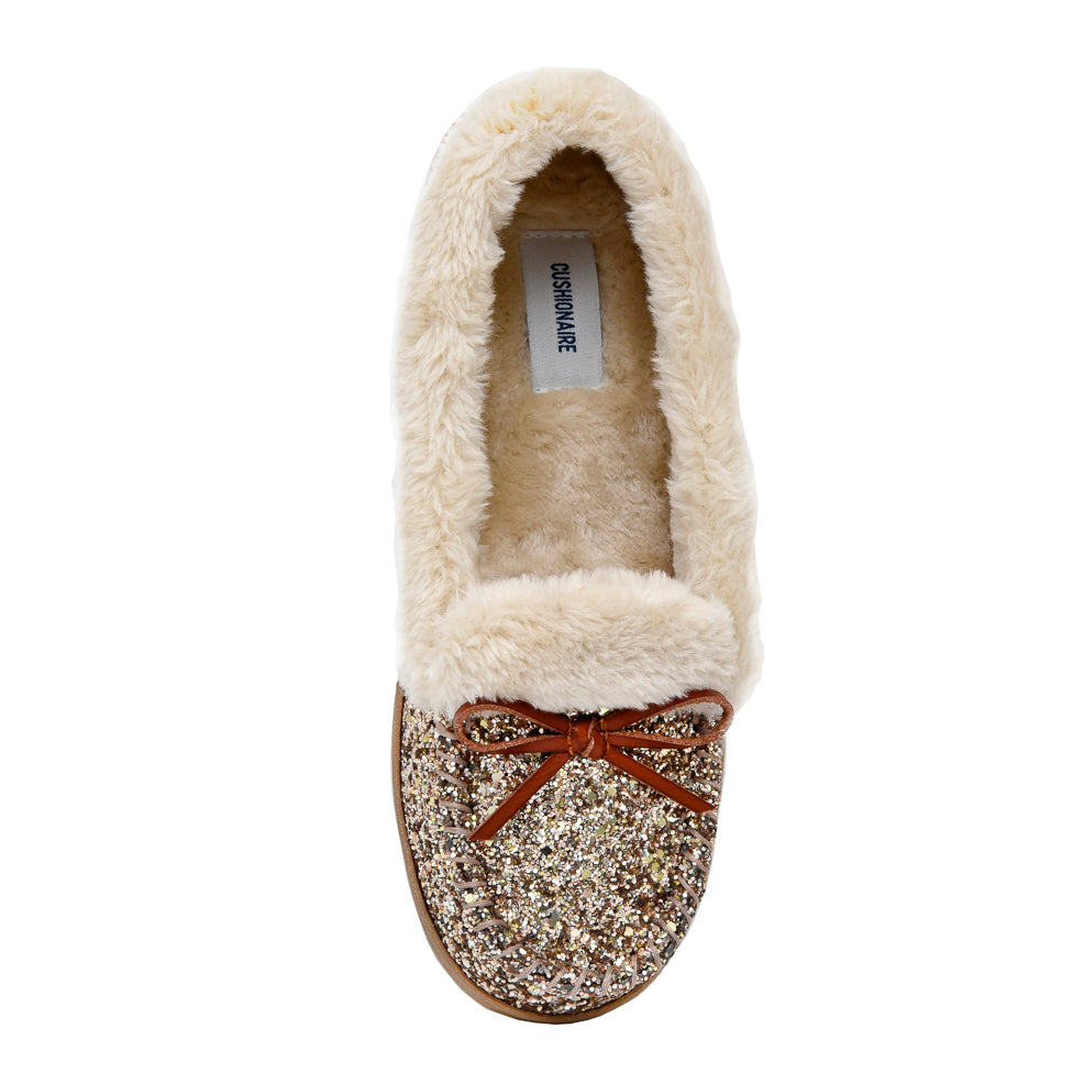 Glitter moccasin online slippers