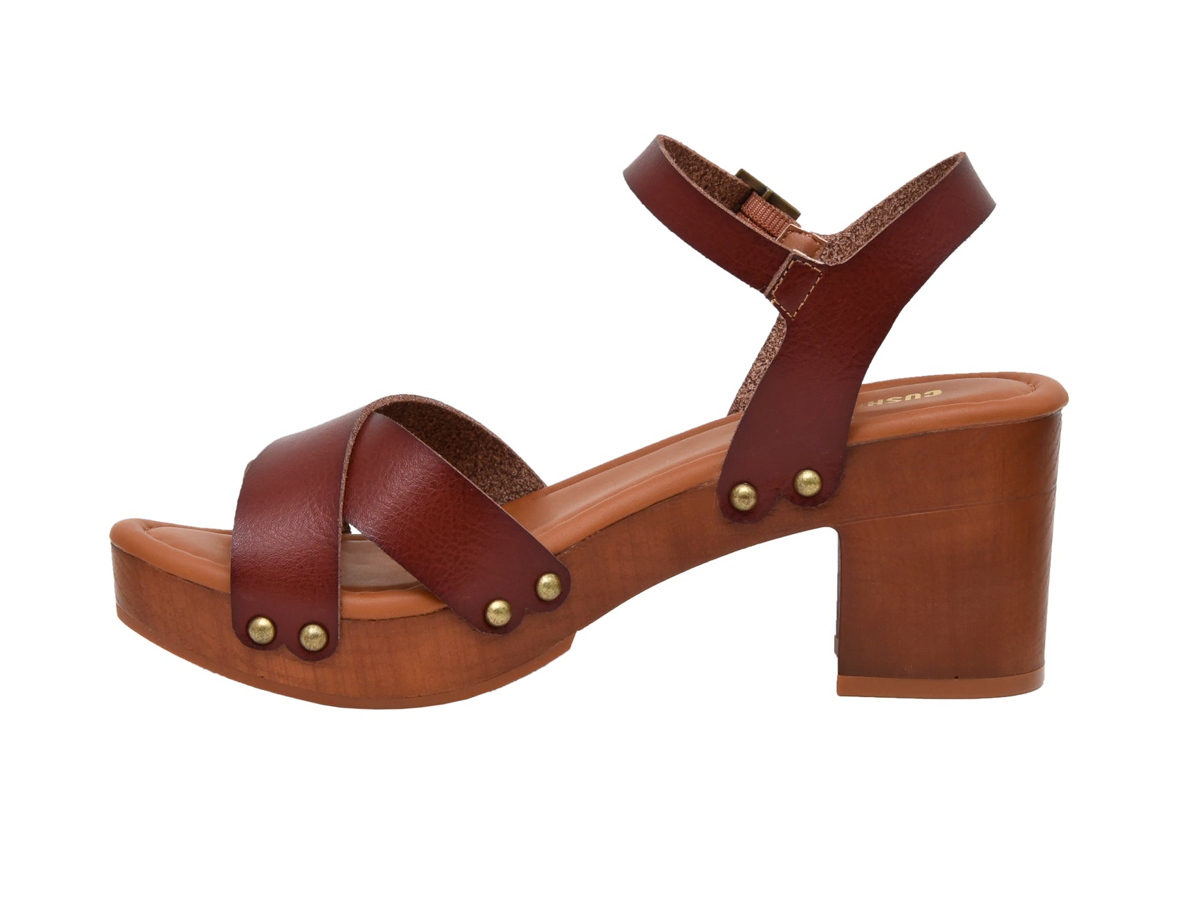 Leather wood sale sandals