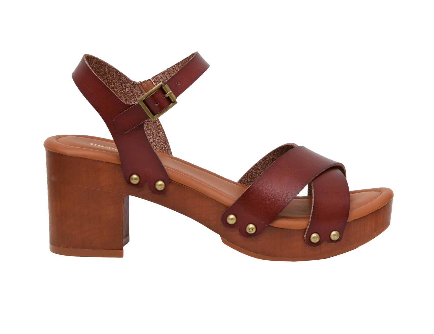 Leather and wood sandals with heels | The Kooples - US