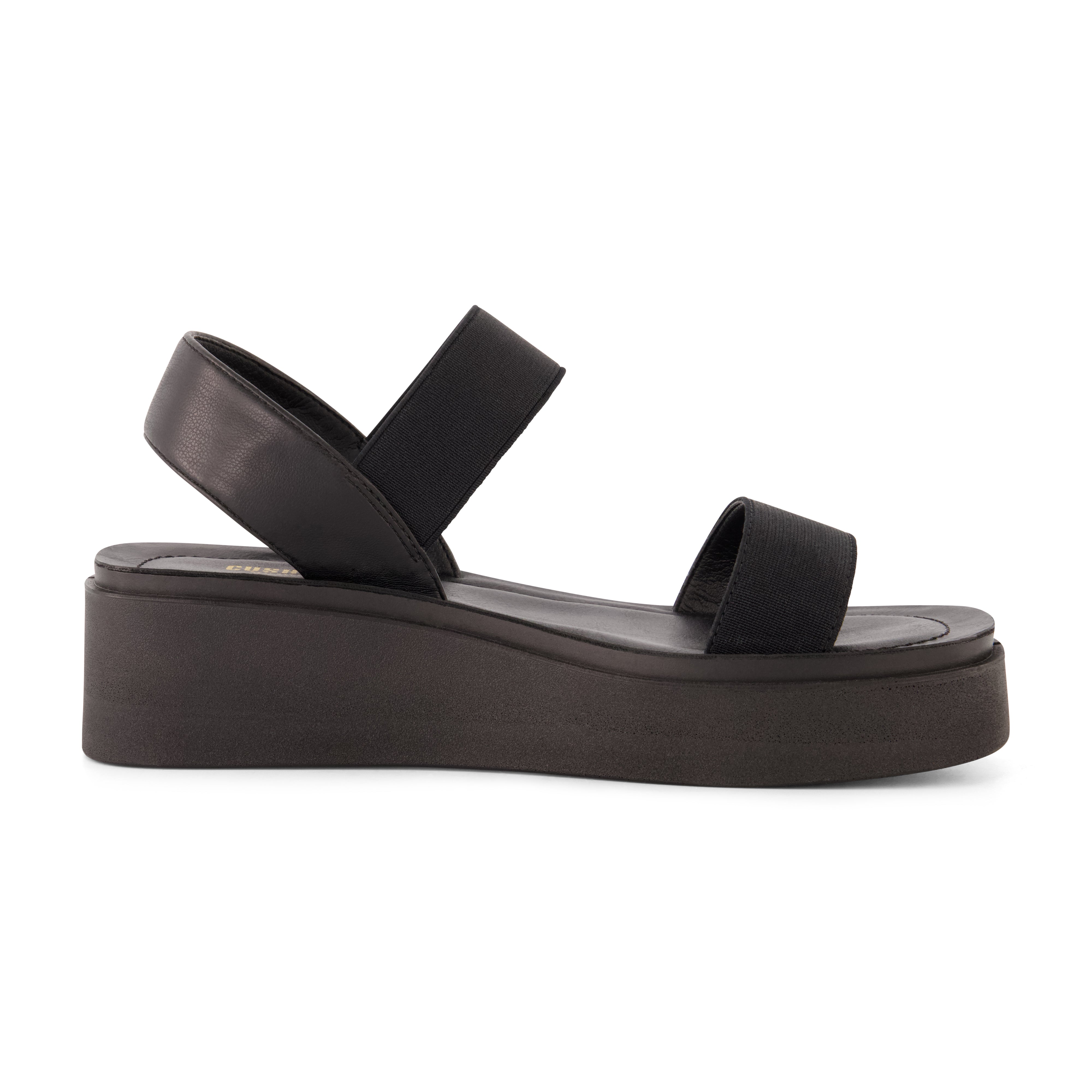 Black stretchy platform store sandals