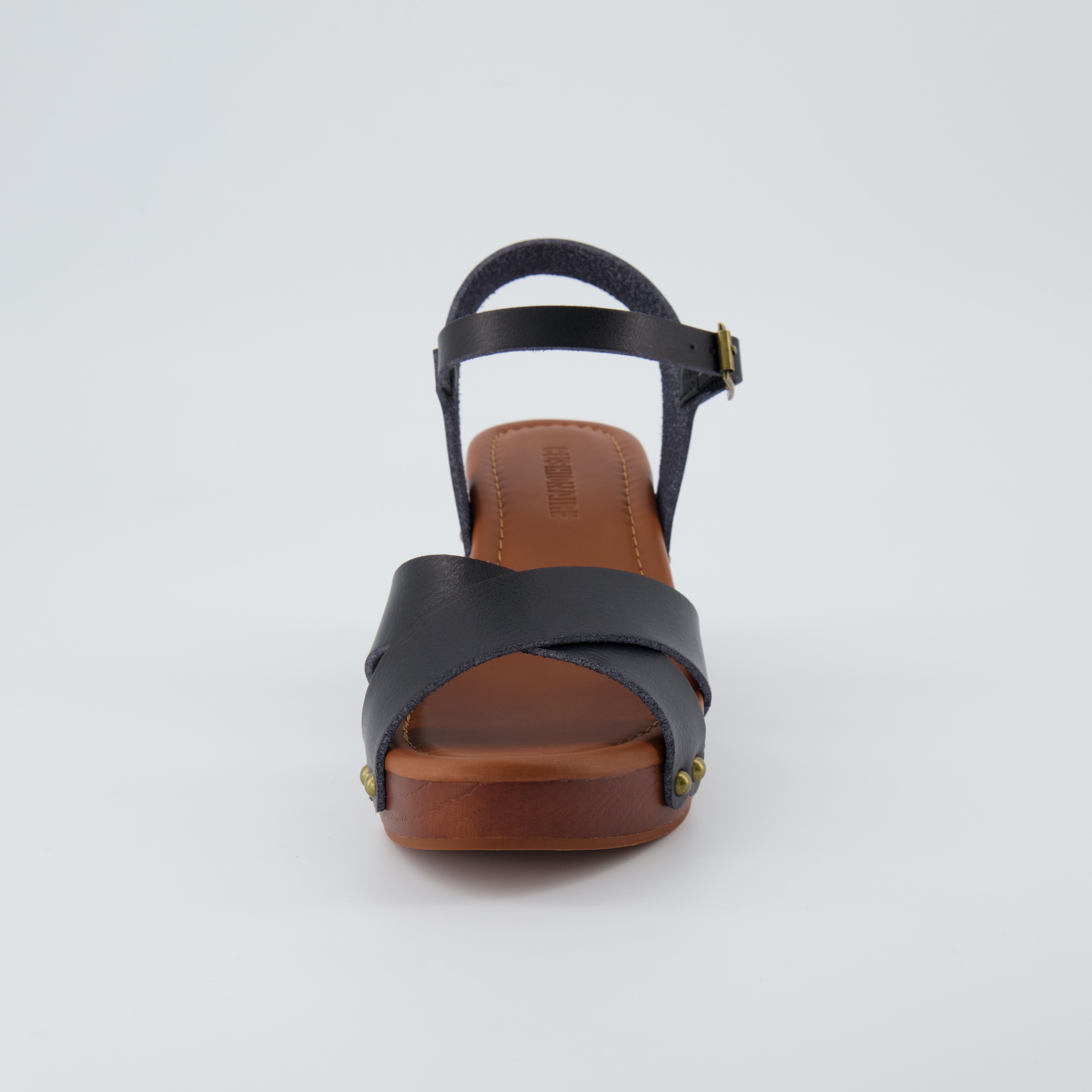 Saint Laurent Tribute Black Leather Wood Sandals 39.5 | Leather, Black  leather, Sandals