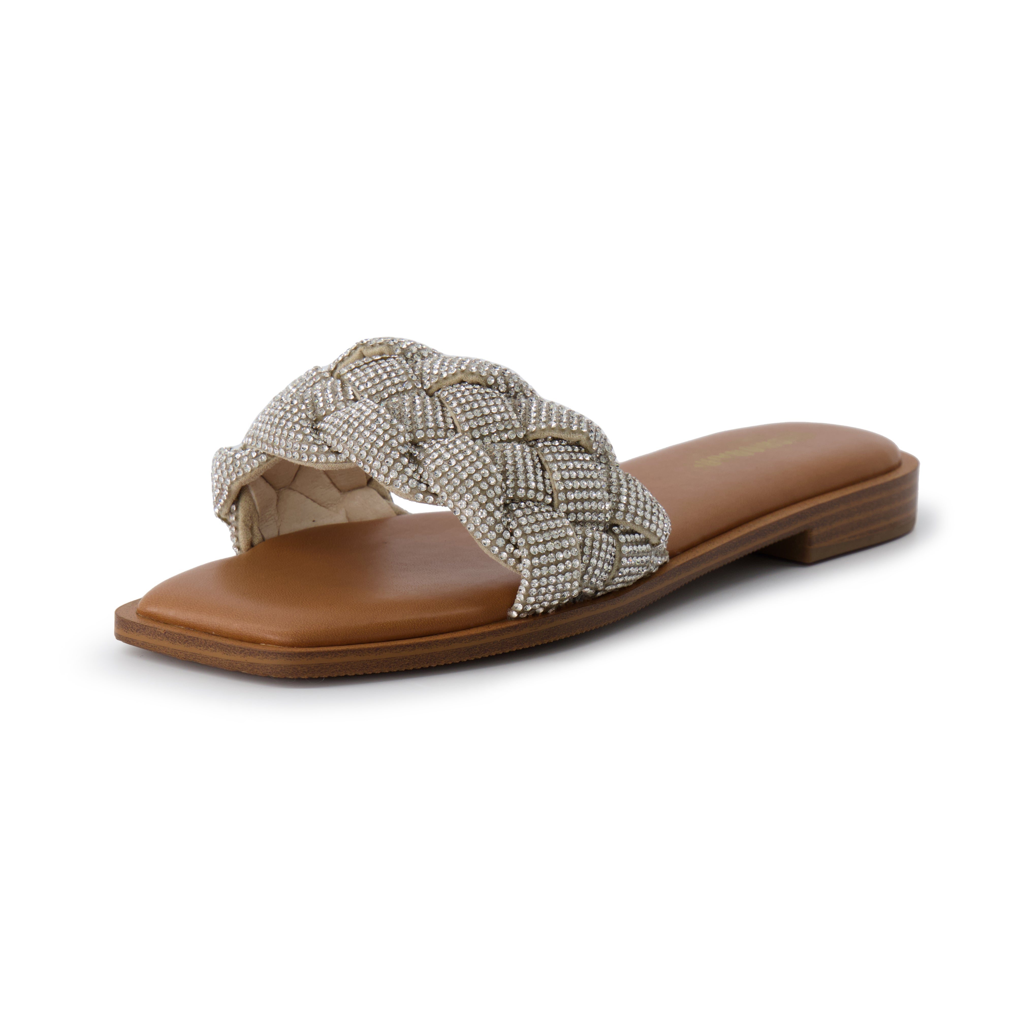 Woven best sale slide sandals